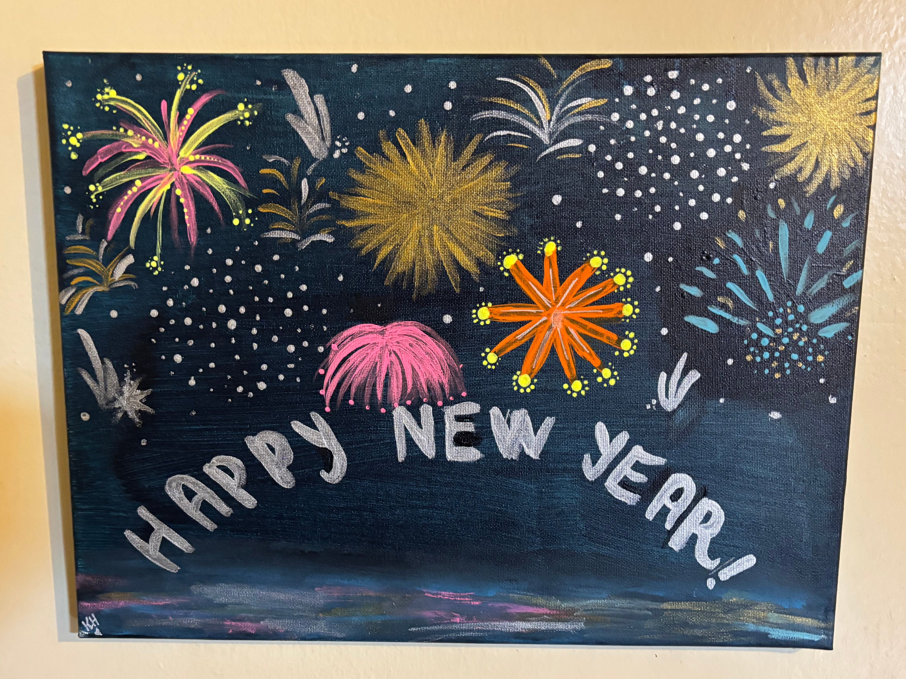 New Years Fireworks Painting