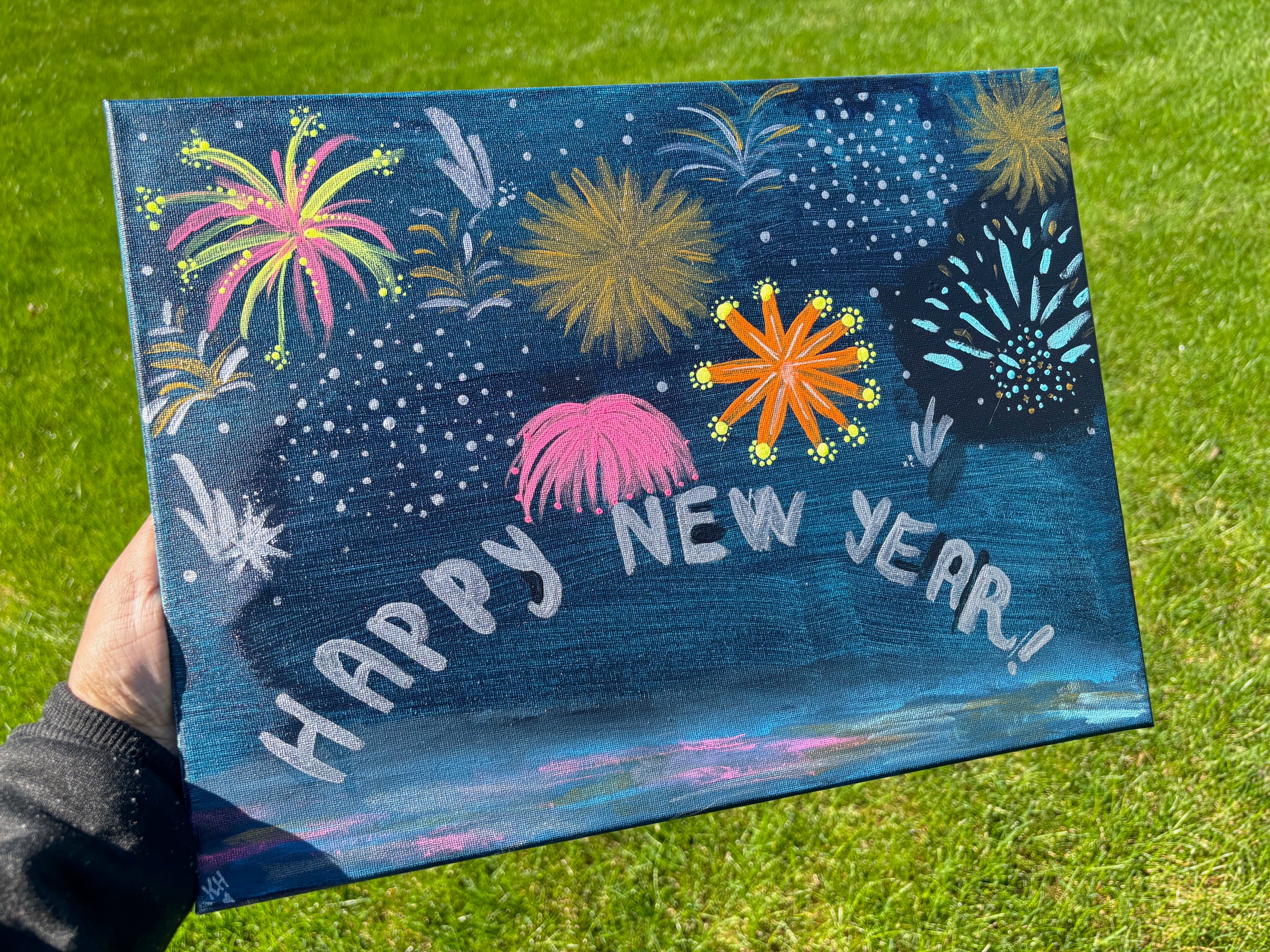 New Years Fireworks Painting